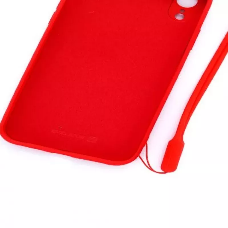 Evelatus Apple iPhone XR Soft Touch Silicone hoesje met bandje rood