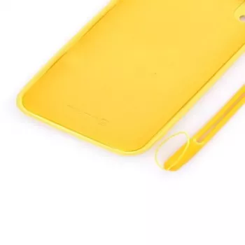 Evelatus Apple iPhone XR Soft Touch Silicone hoesje met band geel