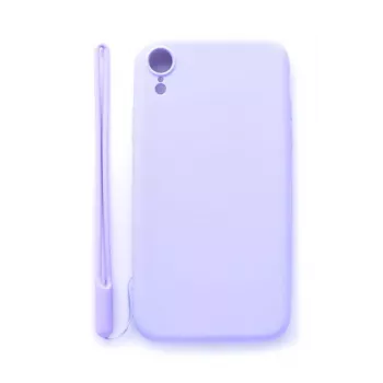 Evelatus Apple iPhone XR Soft Touch Silicone hoesje met band lila