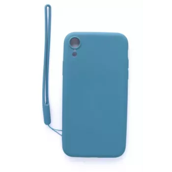 Evelatus Apple iPhone XR Soft Touch Silicone hoesje met bandje blauw