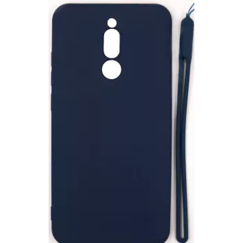 EVELATUS Xiaomi Redmi 8 Soft Touch Silicone hoesje met draagband donkerblauw