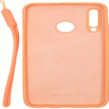 Evelatus Huawei P30 Lite Soft Touch Silicone hoesje met draagband roze