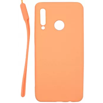 Evelatus Huawei P30 Lite Soft Touch Silicone hoesje met draagband roze
