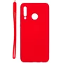 Evelatus Huawei P30 Lite Soft Touch Silicone hoesje met band rood
