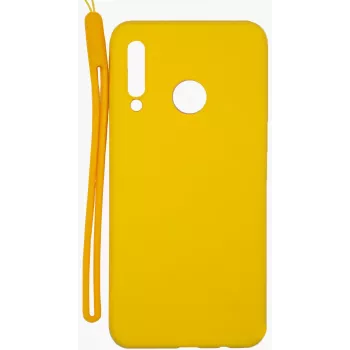 Evelatus Huawei P30 Lite soft touch siliconenhoesje met band geel