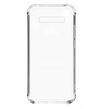 Evelatus Samsung Galaxy S10 hoesje met koord draagband roze transparant