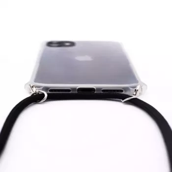 Evelatus Apple iPhone 11 Pro Max hoesje met band zwart transparant