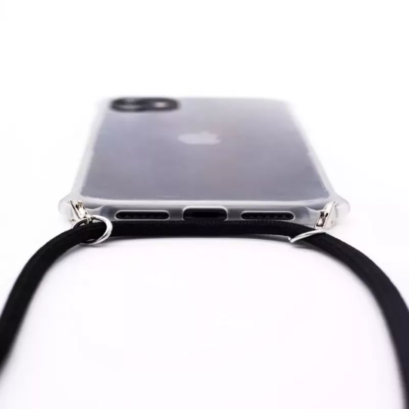 Evelatus Apple iPhone 11 Pro Max hoesje met band zwart transparant