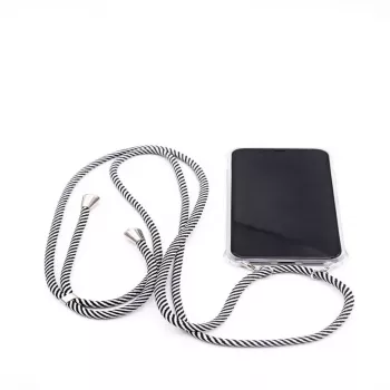 Evelatus Apple iPhone 11 Pro Max hoesje met band zwart strepen transparant