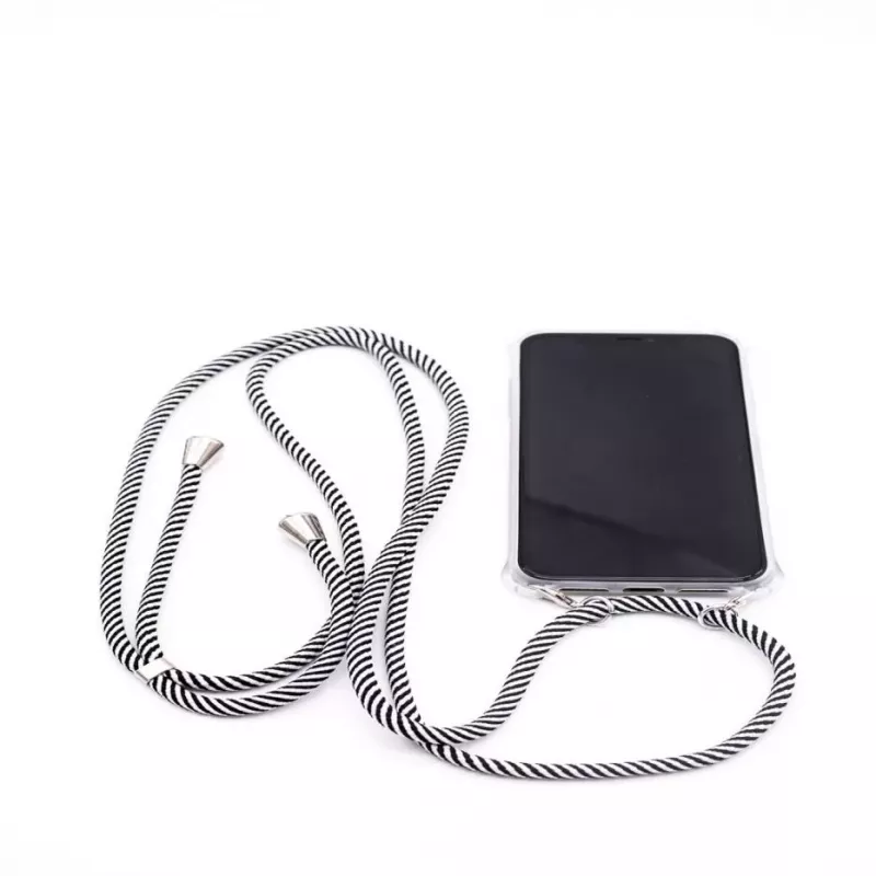 Evelatus Apple iPhone 11 Pro Max hoesje met band zwart strepen transparant
