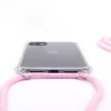 Evelatus Apple iPhone XR hoesje met band roze transparant