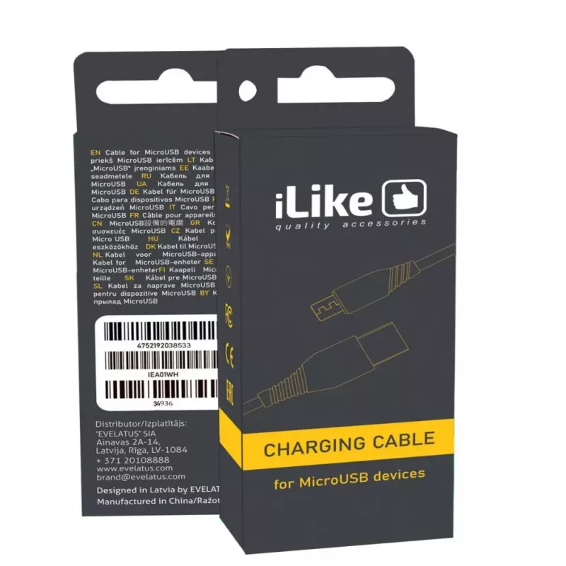 iLike oplaadkabel voor MicroUSB ICM01 zwart