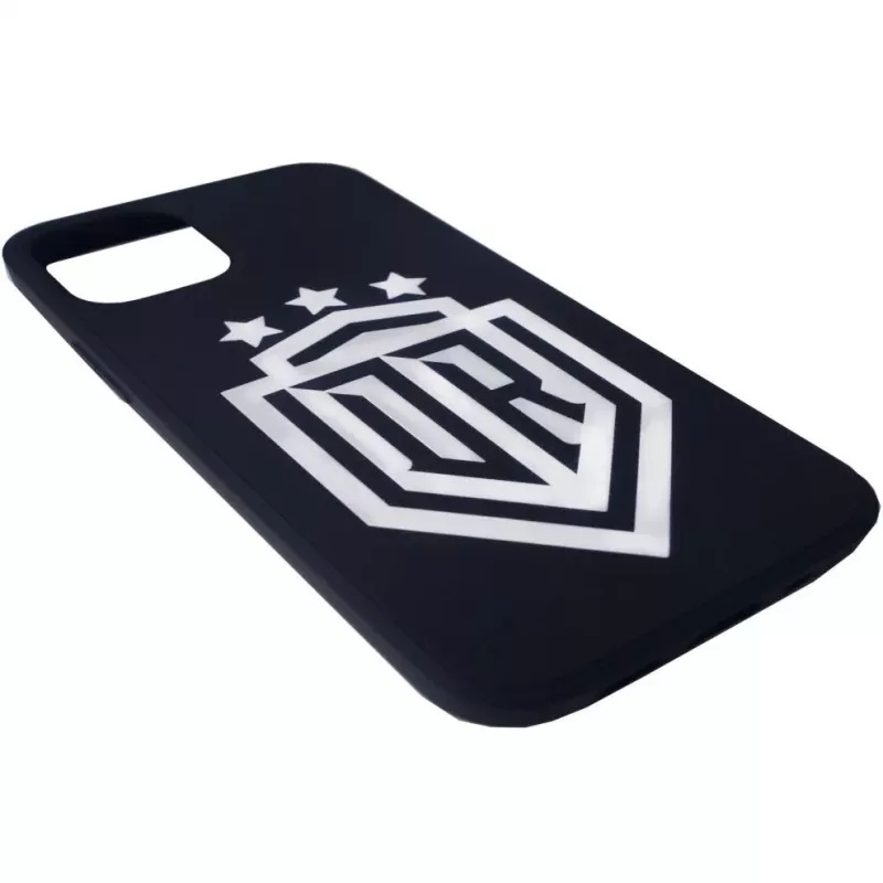 Evelatus iPhone 12 Pro soft touch silicone hoesje DR Logo N1 wit zwart