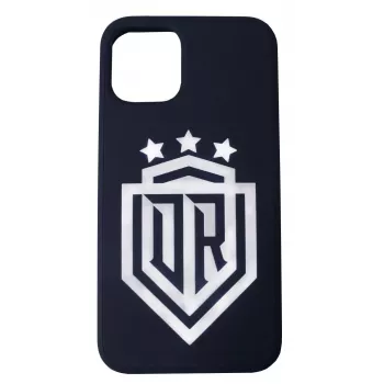 Evelatus iPhone 12 Pro soft touch silicone hoesje DR Logo N1 wit zwart