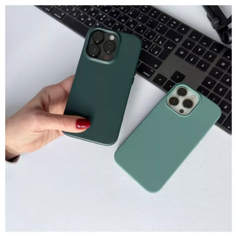 Evelatus Apple iPhone 14 Pro echt leren hoesje met MagSafe donkergroen