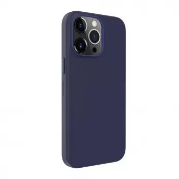 Evelatus Apple iPhone 14 Pro Max echt leren hoesje met MagSafe blauw