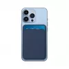 Evelatus universele iPhone echt leren MagSafe portemonnee blauw