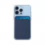 Evelatus universele iPhone echt leren MagSafe portemonnee blauw