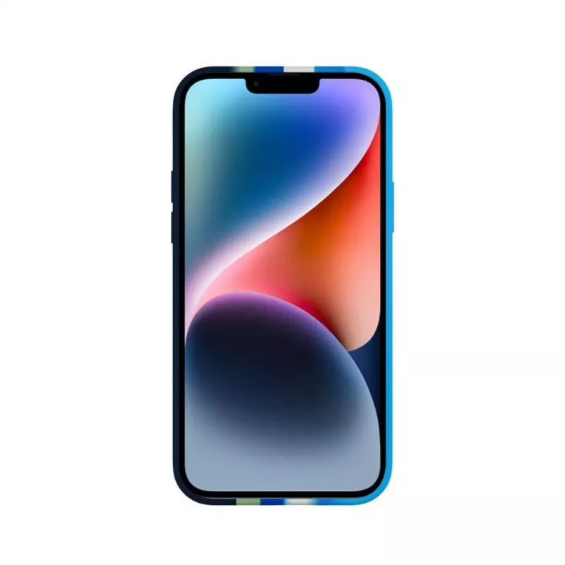 Evelatus Apple iPhone 14 meerkleurige siliconenhoes blauw
