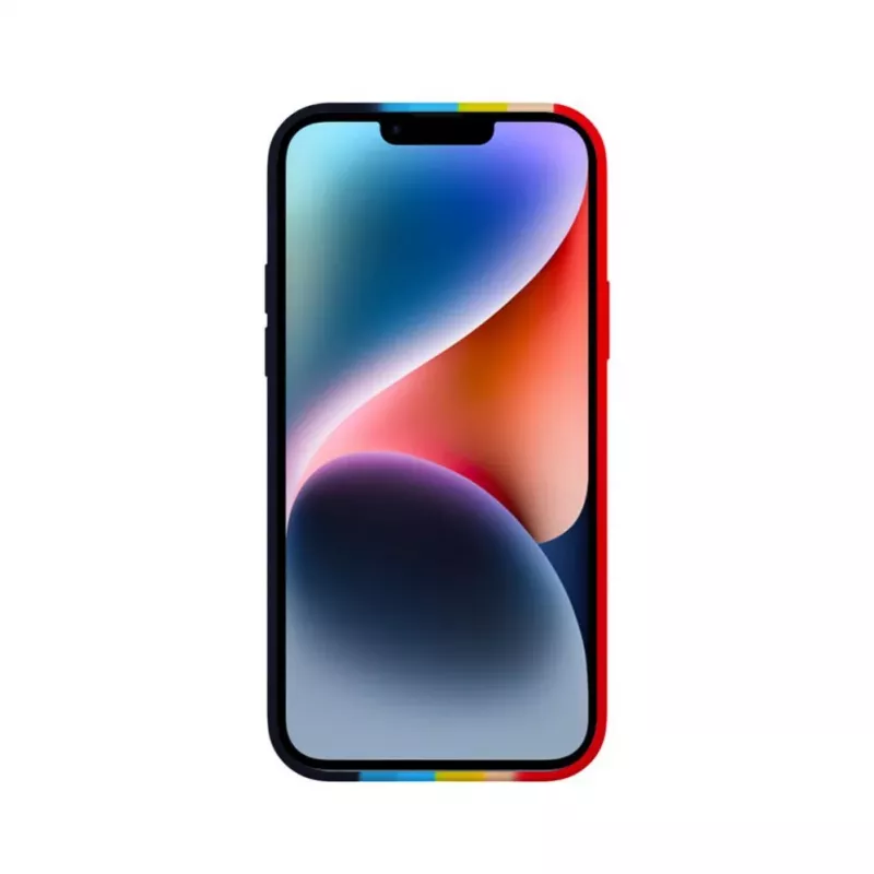 Evelatus Apple iPhone 14 siliconenhoes meerkleurig regenboog