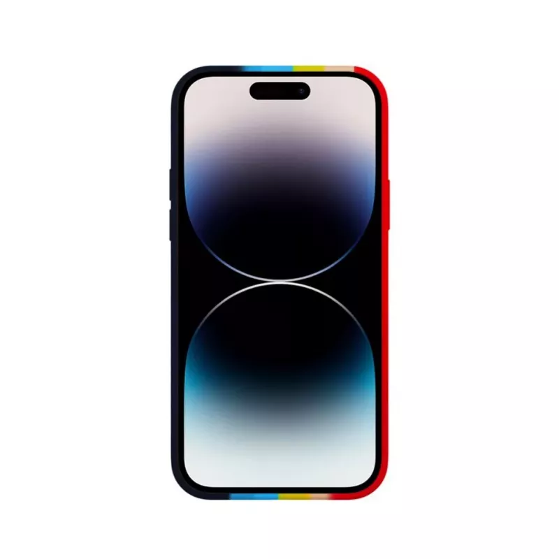 Evelatus Apple iPhone 14 Pro siliconenhoes meerkleurig regenboog