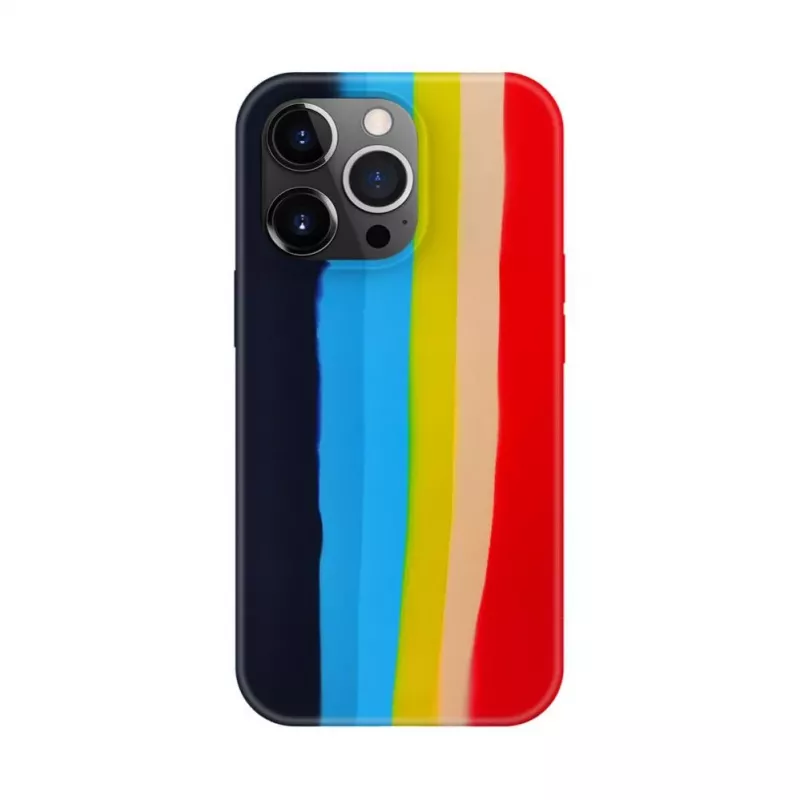 Evelatus Apple iPhone 14 Pro Max siliconenhoes meerkleurig regenboog