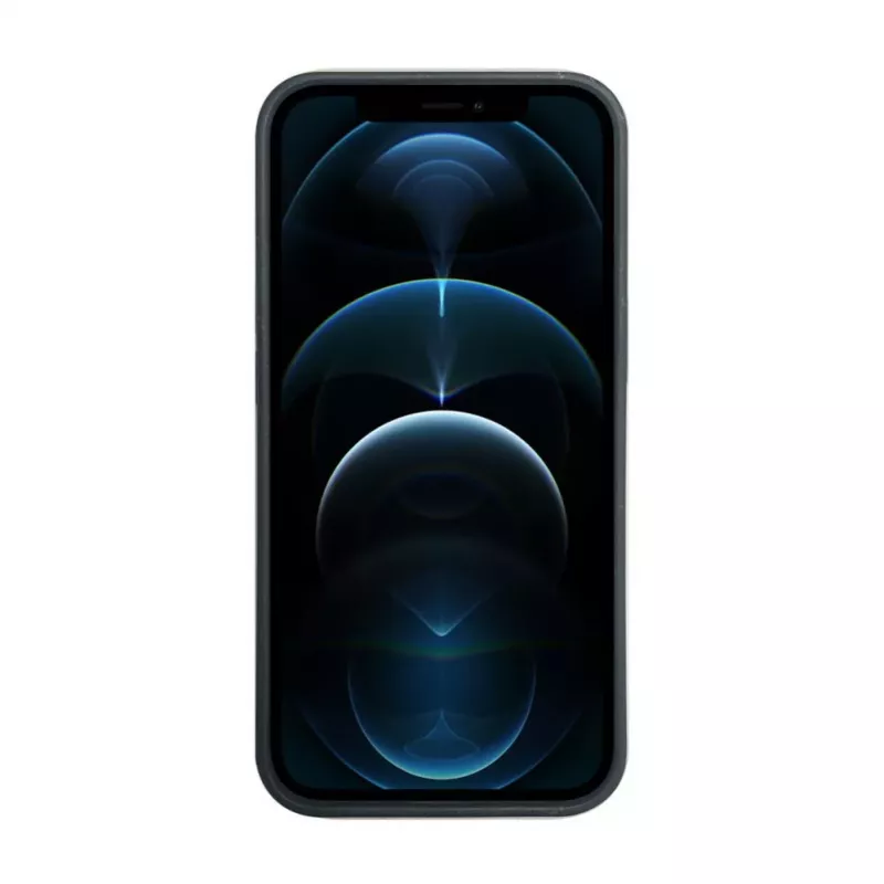 iLike Apple iPhone 12 / 12 Pro siliconen-kunststof hoes Eco Print Design zwart