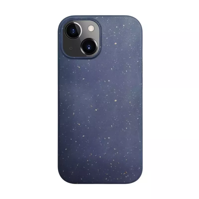 iLike Apple iPhone 13 siliconen-kunststof hoes Eco Print Design blauw