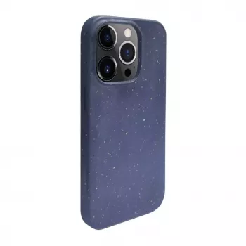 iLike Apple iPhone 13 Pro Max siliconen-kunststof hoes Eco Print Design blauw