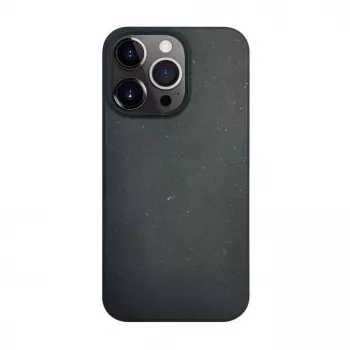 iLike Apple iPhone 13 Pro Max siliconen-kunststof hoes Eco Print Design zwart