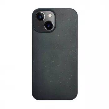 iLike Apple iPhone 14 siliconen-kunststof hoes Eco Print Design zwart