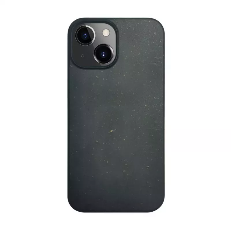 iLike Apple iPhone 14 siliconen-kunststof hoes Eco Print Design zwart