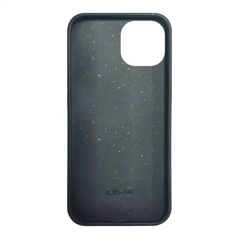 iLike Apple iPhone 14 siliconen-kunststof hoes Eco Print Design zwart