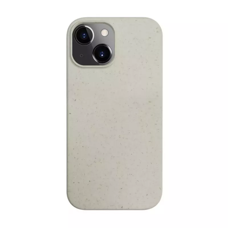 iLike Apple iPhone 14 siliconen-kunststof hoes Eco Print Design wit