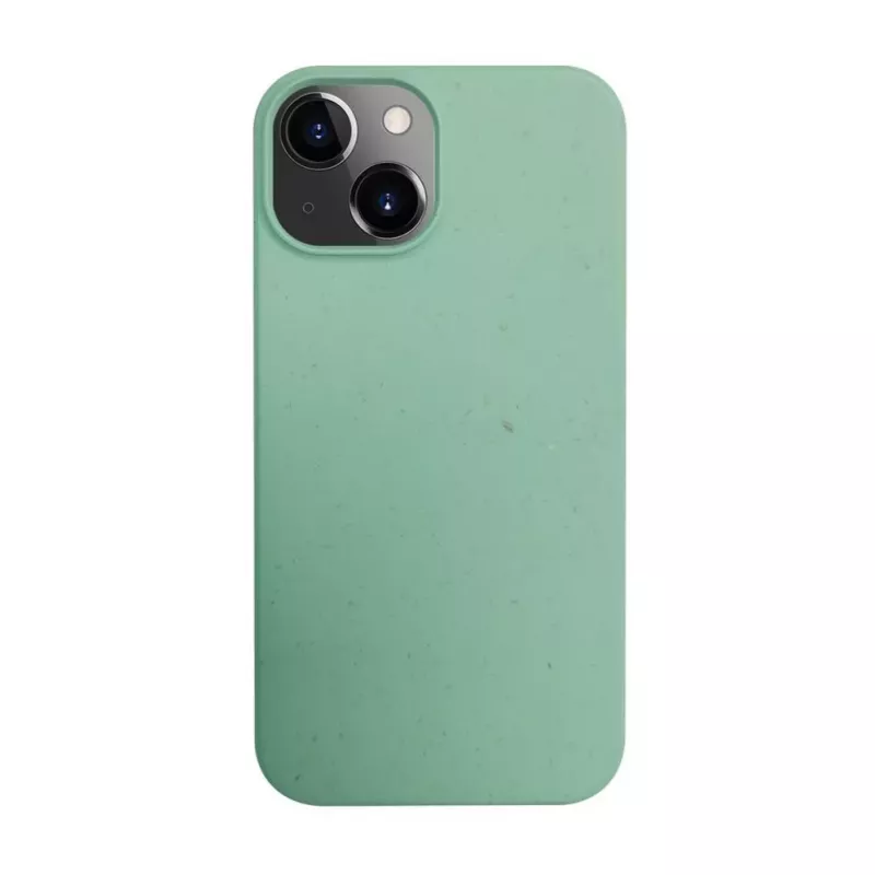 iLike Apple iPhone 14 siliconen-kunststof hoes Eco Print Design bloem groen