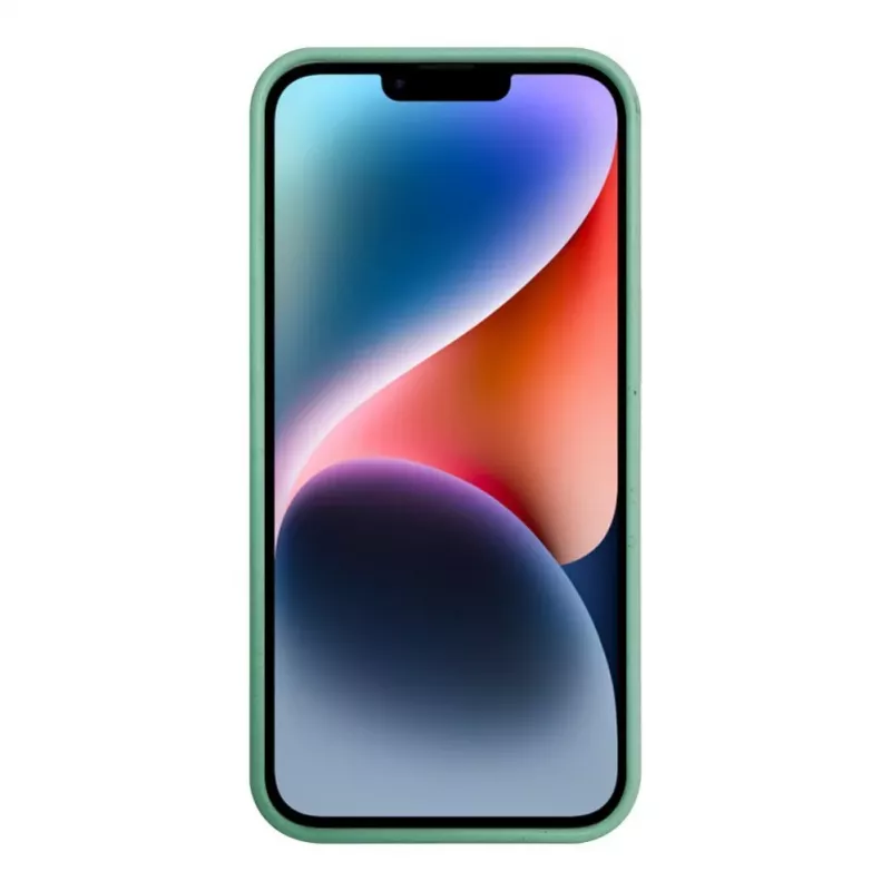 iLike Apple iPhone 14 siliconen-kunststof hoes Eco Print Design bloem groen