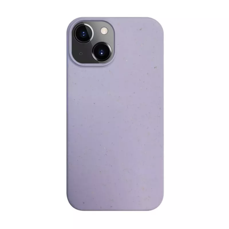 iLike Apple iPhone 14 siliconen-kunststof hoes Eco Print Design bloem lila