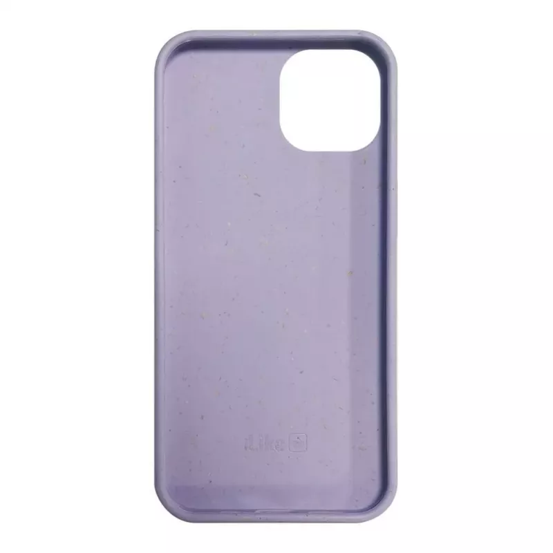 iLike Apple iPhone 14 siliconen-kunststof hoes Eco Print Design bloem lila