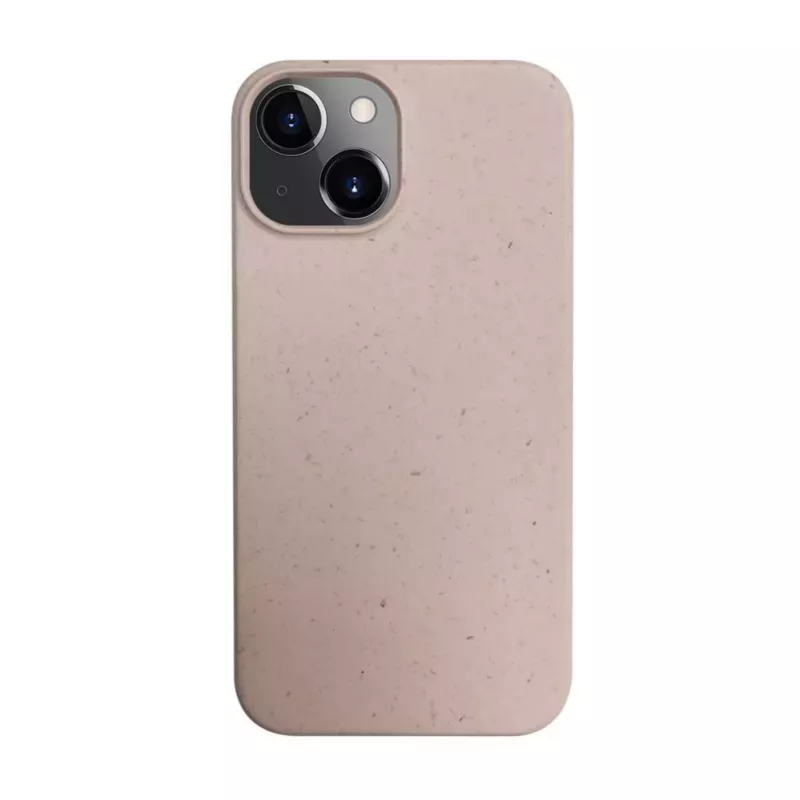 iLike Apple iPhone 14 siliconen-kunststof hoes Eco Print Design beige