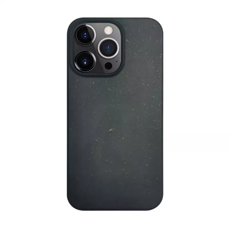 iLike Apple iPhone 14 Pro Max siliconen-kunststof hoes Eco Print Design zwart