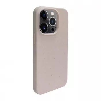 iLike Apple iPhone 14 Pro Max siliconen-kunststof hoes Eco Print Design beige