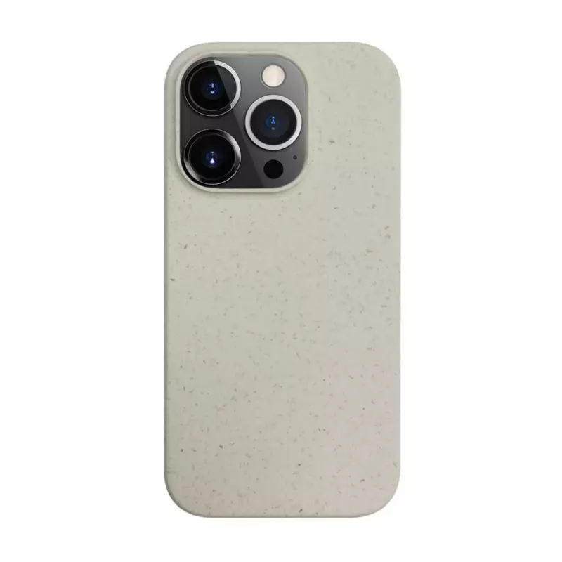 iLike Apple iPhone 14 Pro siliconen-kunststof hoes Eco Print Design wit