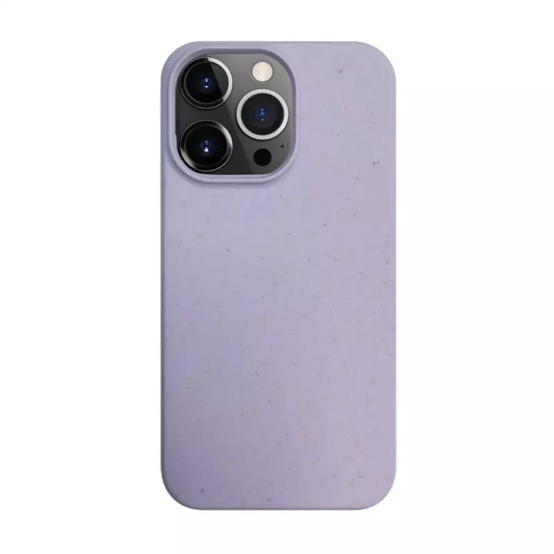 iLike Apple iPhone 14 Pro siliconen-kunststof hoes Eco Print Design bloem lila