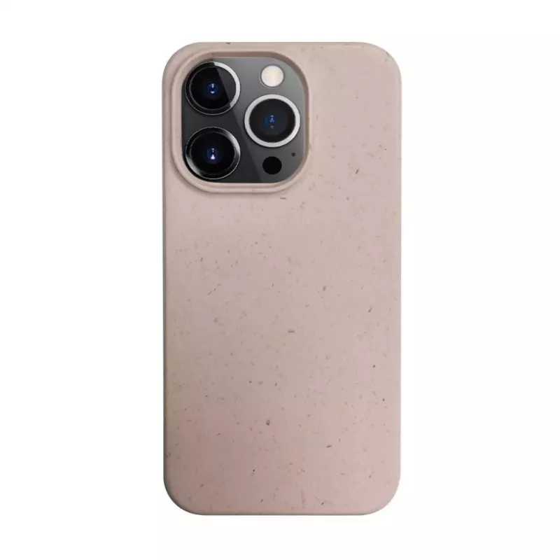 iLike Apple iPhone 14 Pro siliconen-kunststof hoes Eco Print Design beige