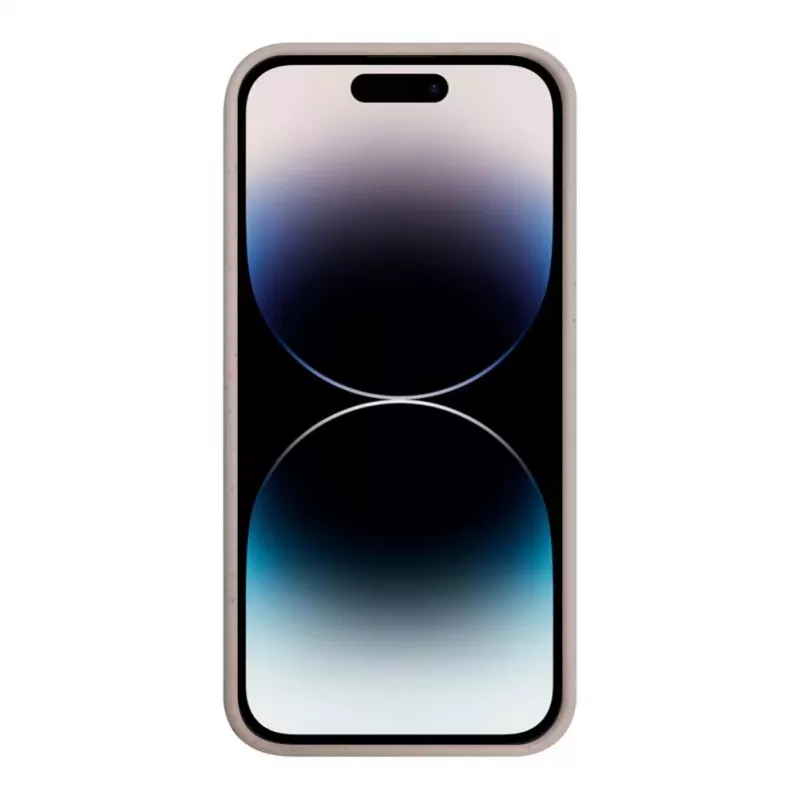 iLike Apple iPhone 14 Pro siliconen-kunststof hoes Eco Print Design beige