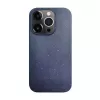 iLike Apple iPhone 14 Pro Max siliconen-kunststof hoes Eco Print Design blauw