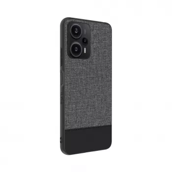 iLike Xiaomi Redmi Note 12 / Poco X5 Plastic Leather Back Cover grijs