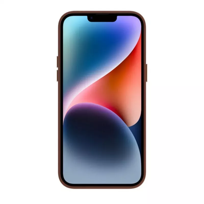 Evelatus Apple iPhone 14 Echtleren hoesje met MagSafe Bruin