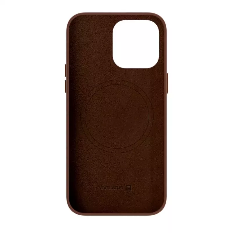 Evelatus Apple iPhone 14 Pro Echtleren hoesje met MagSafe Bruin