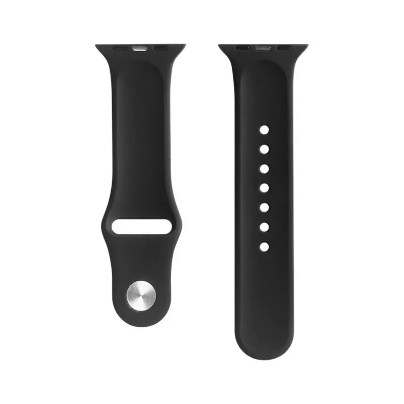 Evelatus Apple Watch 42/44/45mm Siliconen Loop Armband (S/M 110mm) zwart